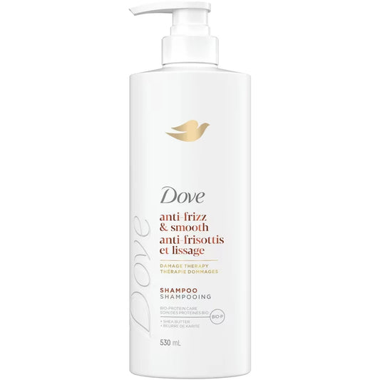 Dove Anti-Frizz & Smooth Shampoo for Frizz-Prone Hair with Liquid Bio-Protein Care and Shea Butter 530 ML front package