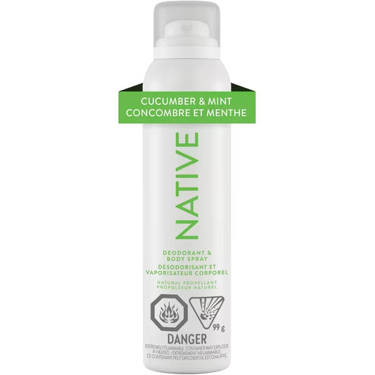 Native Aerosol-Free Spray Deodorant, Cucumber & Mint front package