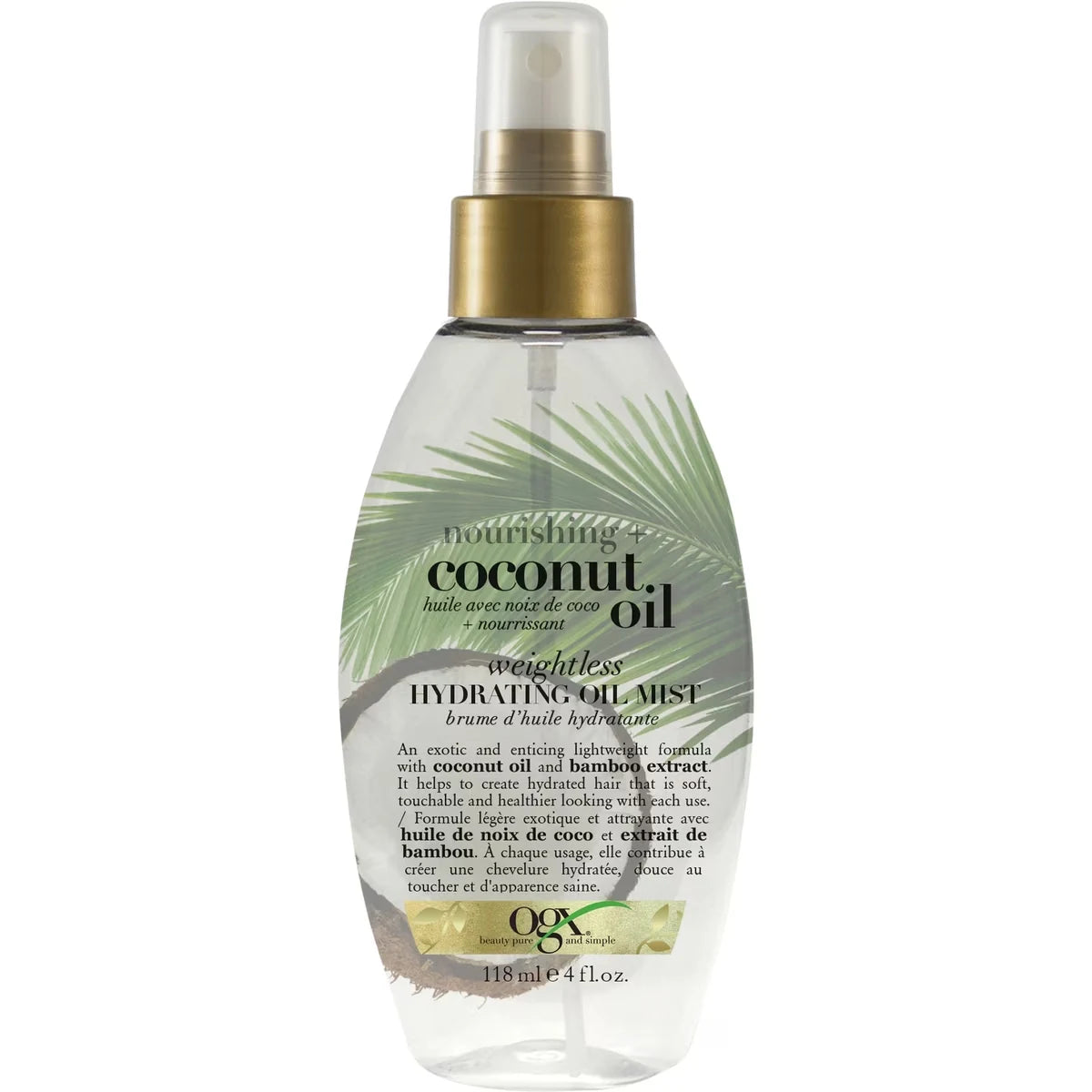 OGX Nourishing + Coconut Oil Weightless Hydrating Oil Mist front package