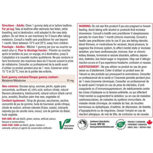 Jamieson Melatonin 10 mg Gummies product detail