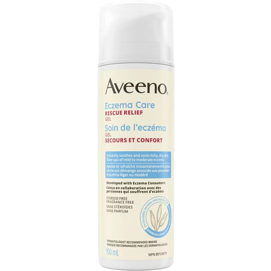 Aveeno Eczema Therapy Rescue Relief Treatment Gel Cream front package