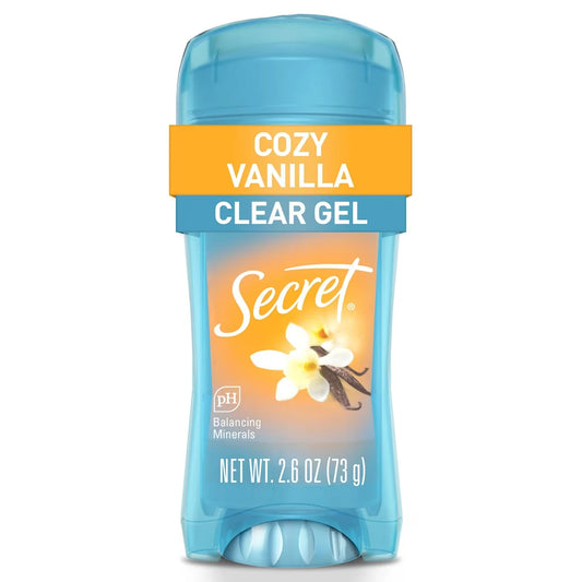 Secret Clear Gel Antiperspirant and Deodorant, Vanilla Scent, 73 grams front package