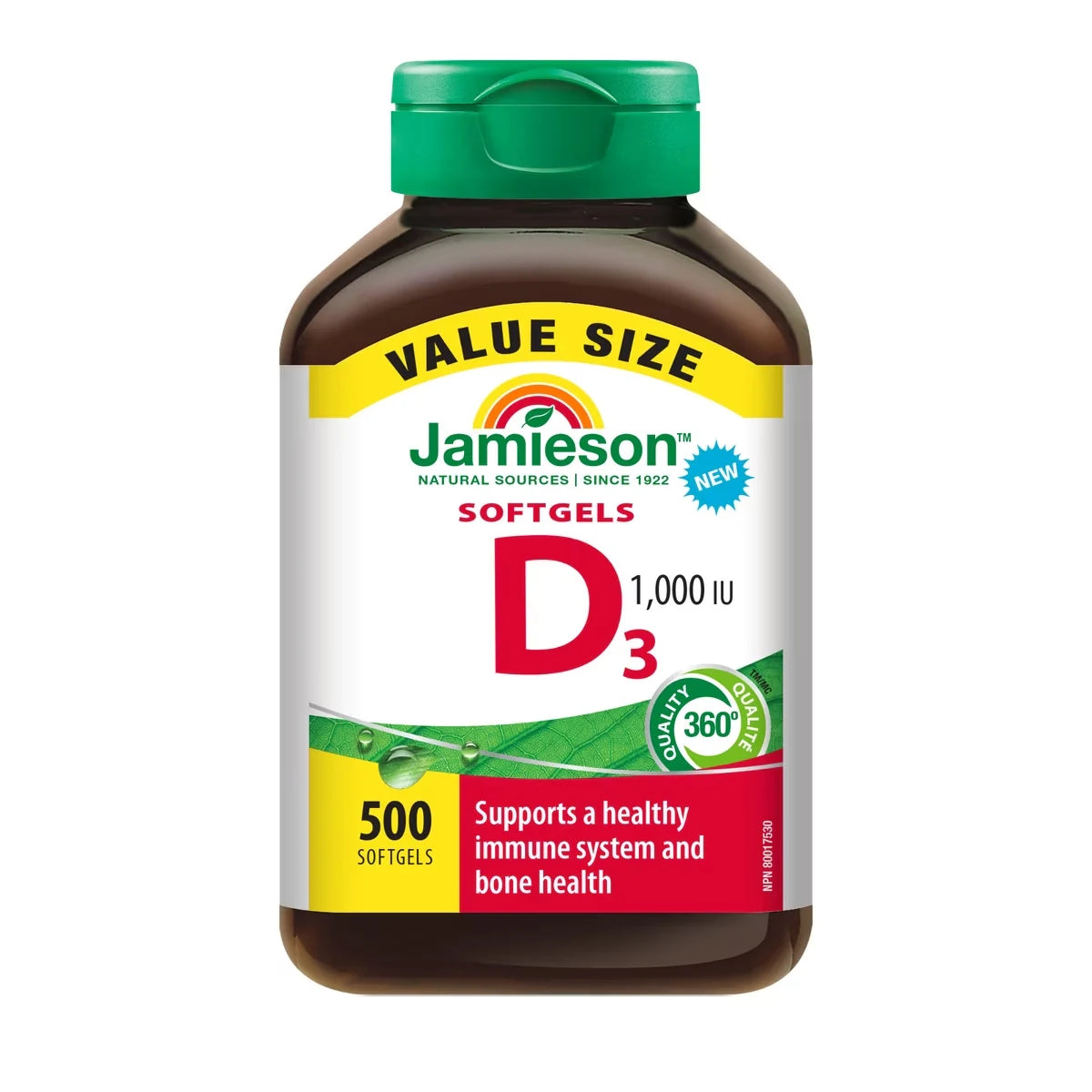 Jamieson Vitamin D3 1,000 IU Softgels front package