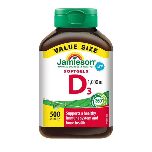 Jamieson Vitamin D3 1,000 IU Softgels front package