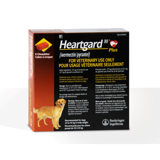 Heartgard 30 Plus for Dogs, 23-45 kg (Brown), 6 Units