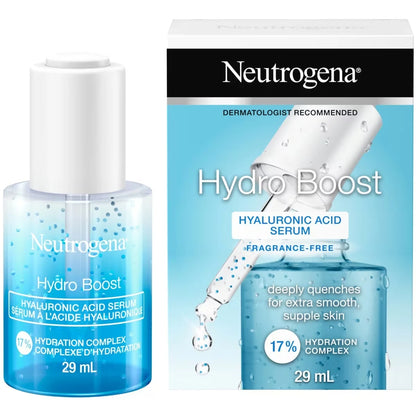 Neutrogena Hydro Boost Hyaluronic Acid Face Serum with Vitamin B5, 29mL front package