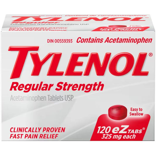 Tylenol Regular Strength Pain Relief Acetaminophen 325mg EZTabs front package