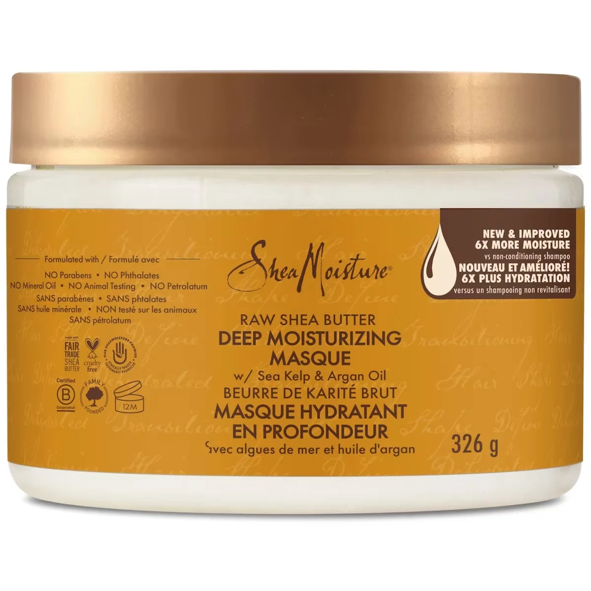 Shea Moisture SheaMoisture Deep Moisturizing Hair Mask repairs visible signs of damage Raw Shea Butter paraben-free deep front package