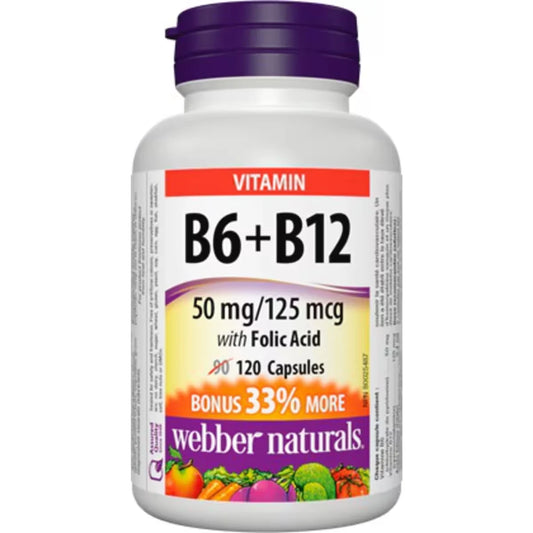 Webber Vitamin B6+B12 with Folic Acid 50 mg / 125 mcg front package