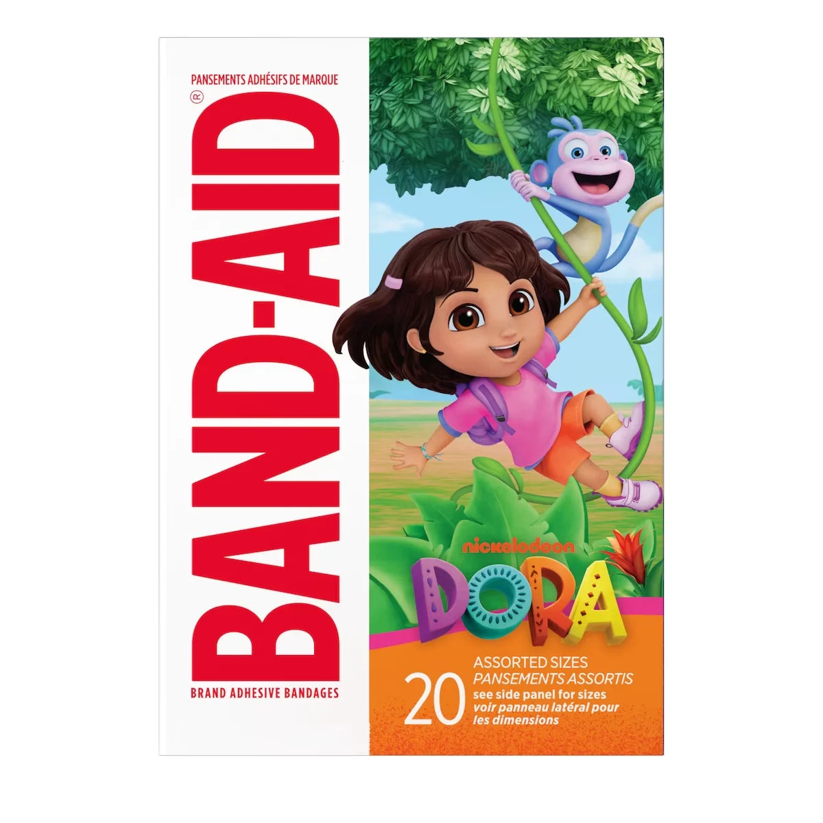 Band-Aid First Aid Bandages for Kids, Nickelodeon Dora front package