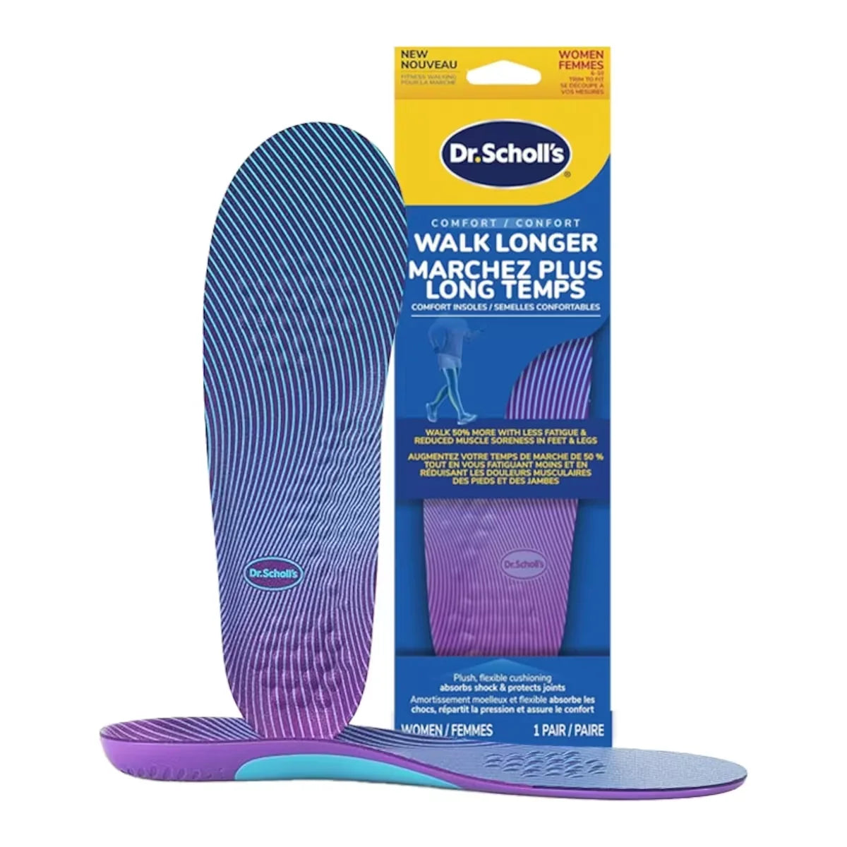 Dr. Scholl's Walk Longer Insoles, Women, Size 6-10 product image