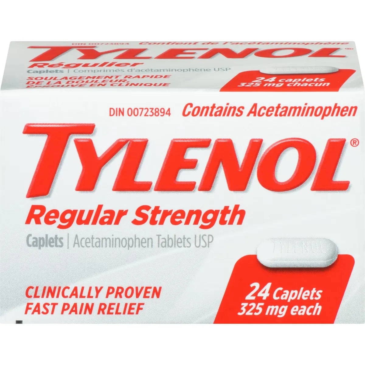 Tylenol Regular Strength Pain Relief Acetaminophen 325mg front package