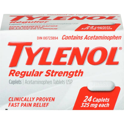 Tylenol Regular Strength Pain Relief Acetaminophen 325mg front package