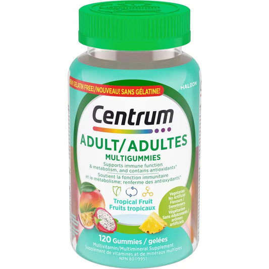 Centrum Adult MultiGummies Tropical Fruit Multivitamin and Multimineral Supplement front package
