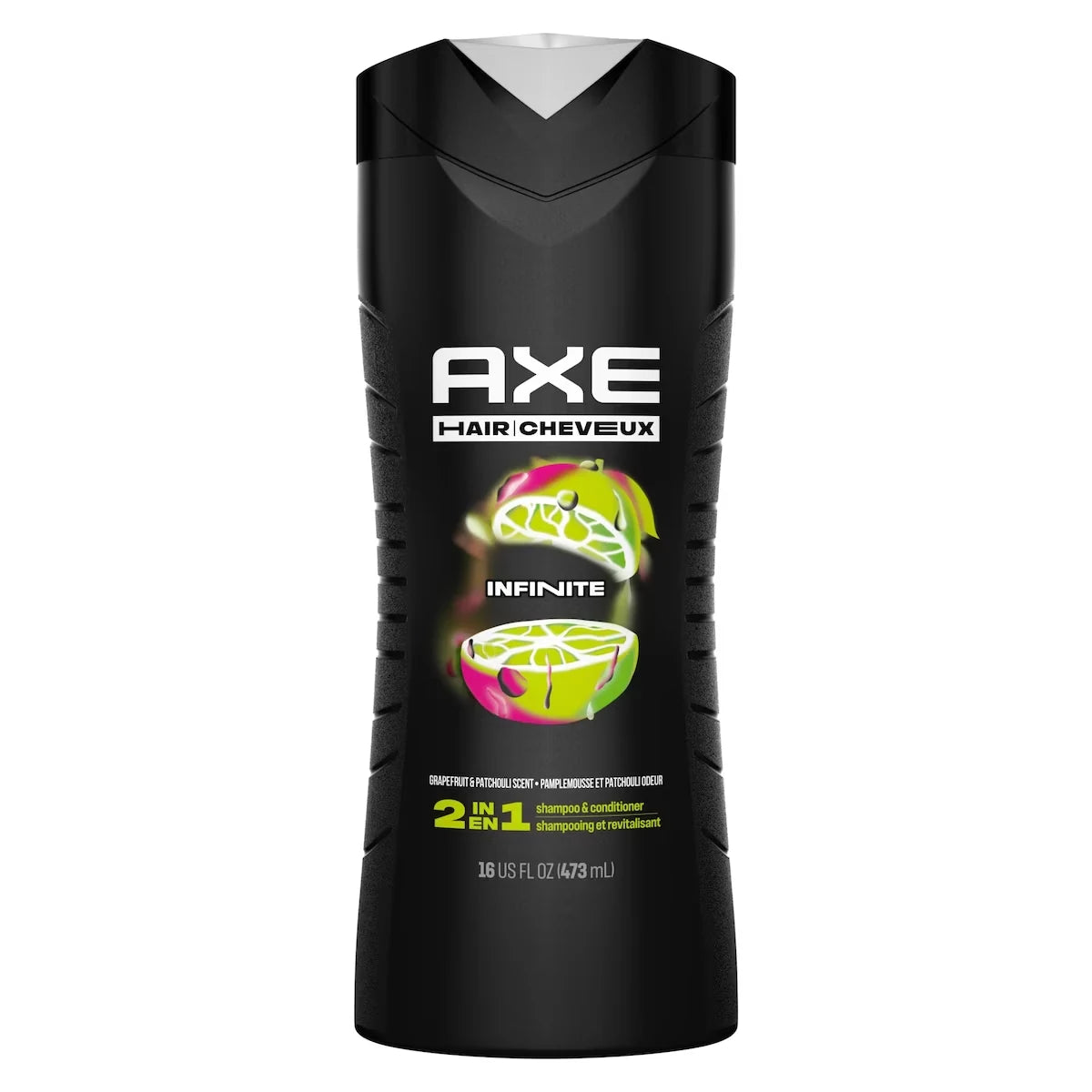 Axe Hair Infinite 2-in-1 Shampoo + Conditioner for irresistibly touchable hair Clean & Fresh all-in-one shampoo & front package