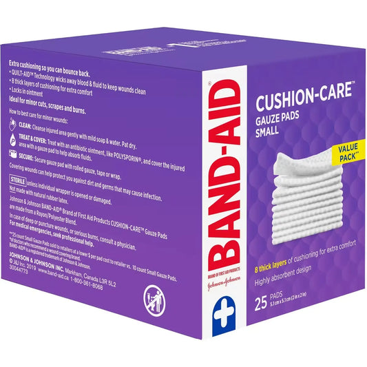 Band-Aid CUSHION-CARE Gauze Pads Small, 2 Inches by 2 Inches, 25 ea product detail