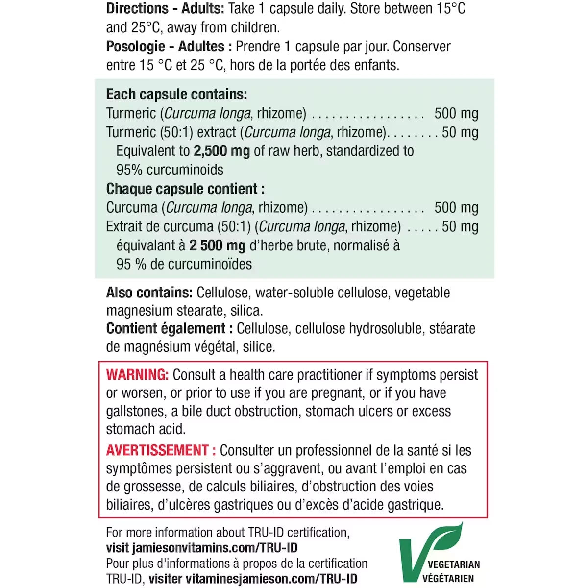Jamieson Turmeric Curcumin 550 mg Value Size product detail