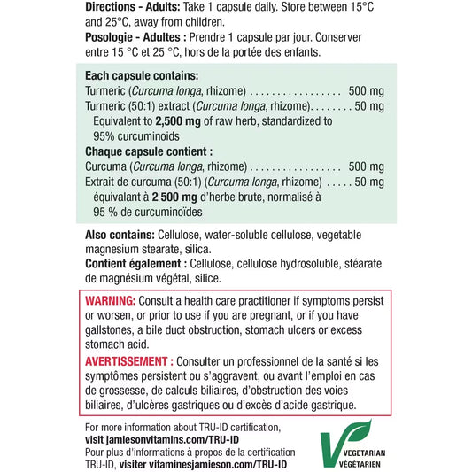 Jamieson Turmeric Curcumin 550 mg Value Size product detail