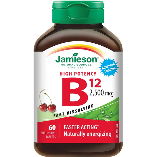 Jamieson Vitamin B12 2,500 mcg (Methylcobalamin) front package