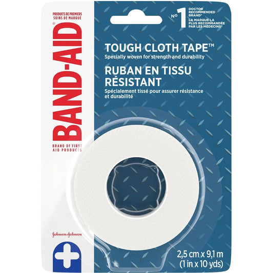 Band-Aid First Aid Cloth Tape, 2.5 Centimetres by 9.1 Metres front package