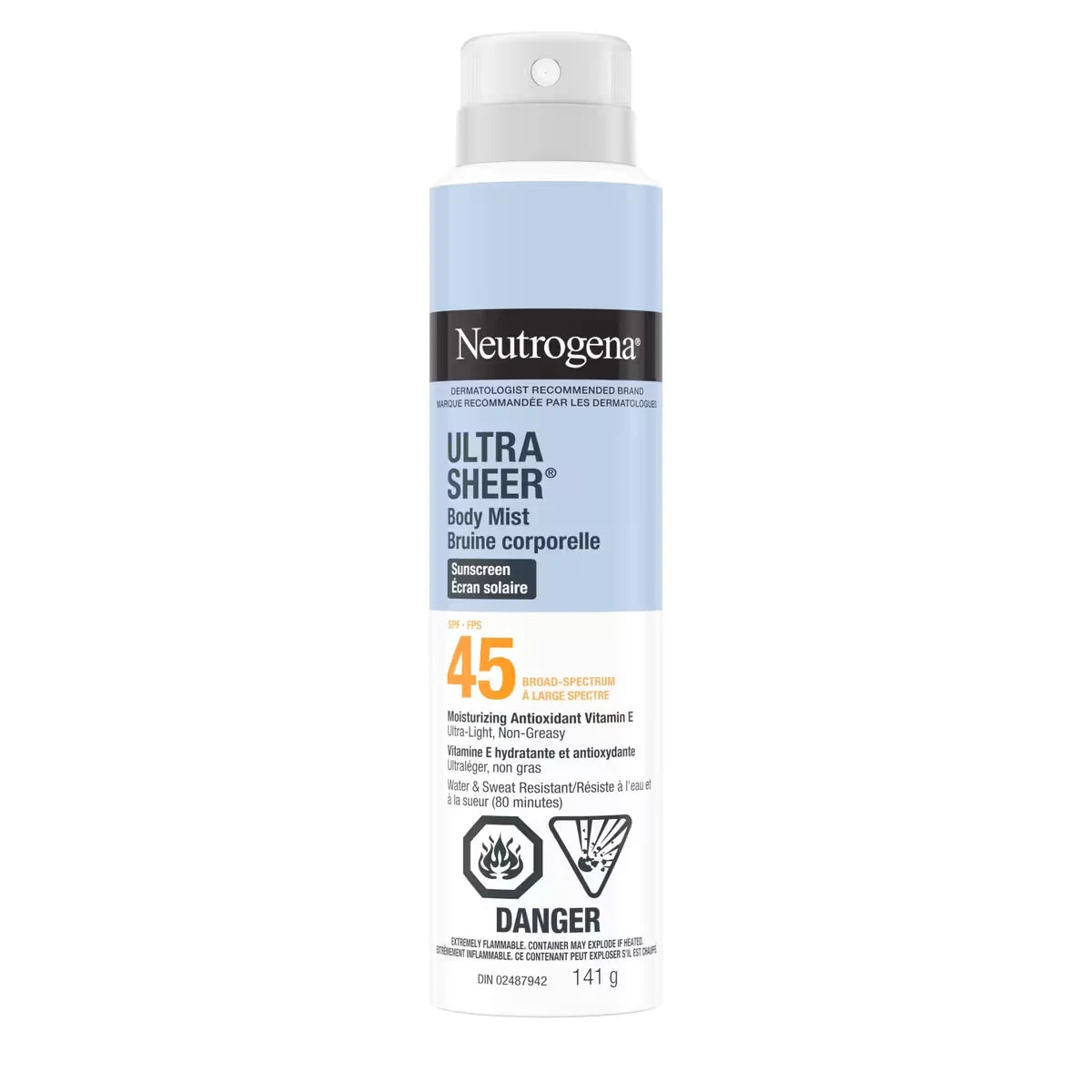 Neutrogena Ultra Sheer Body Mist Sunscreen Spray SPF 45 product image