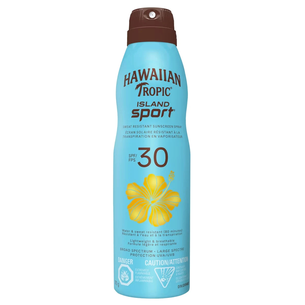 Hawaiian Tropic ISLAND SPORT® Sweat Resistant Sunscreen Spray, SPF 30 front package
