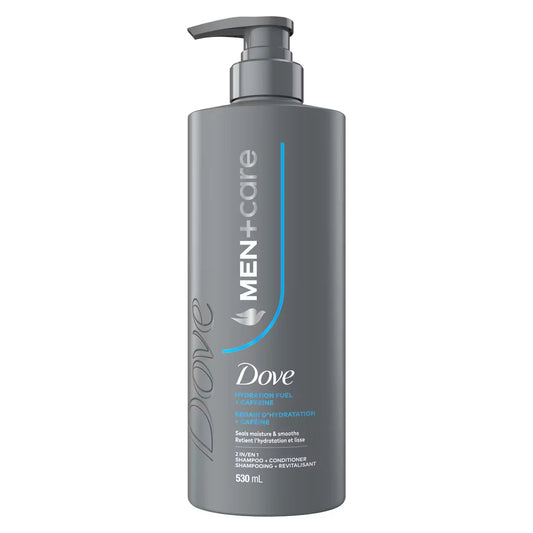 Dove Men+Care Hydration Fuel 2-in-1 Shampoo + Conditioner to Seal Moisture & Smooth Hair, with Caffeine front package