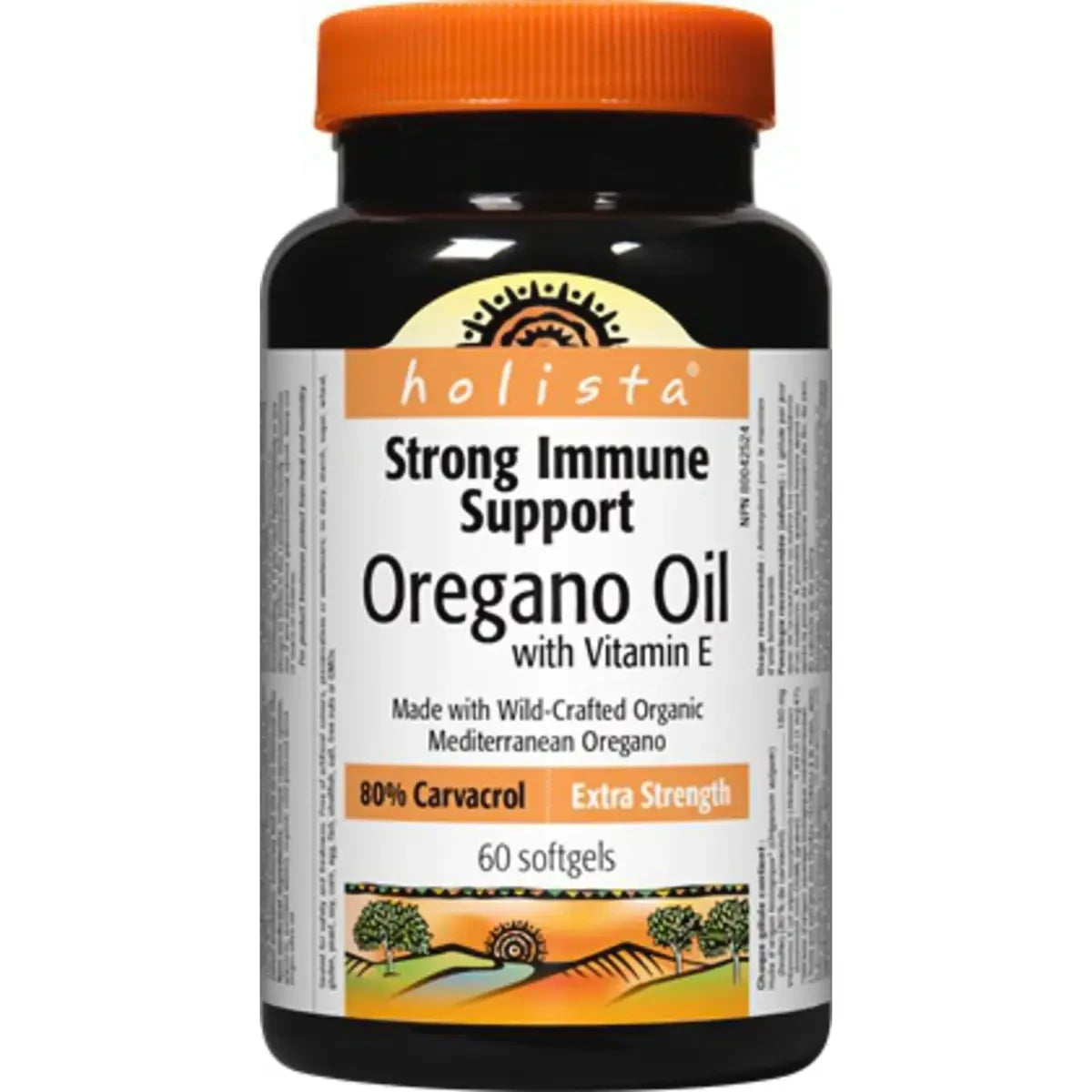 Holista Oregano Oil with Vitamin E Extra Strength 80% Carvacrol front package