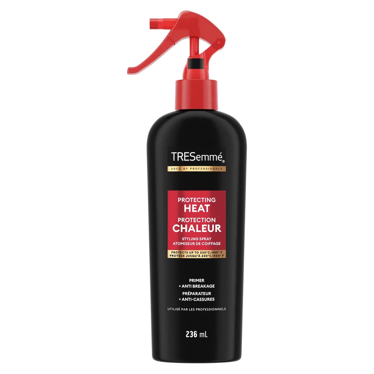 TRESemmé Leave-in Heat Protection Spray for silky, smooth hair Protecting Heat + anti-frizz and breakage protection front package