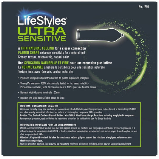 Lifestyles Ultra Sensitive 36 Lubricated Latex Condoms product detail