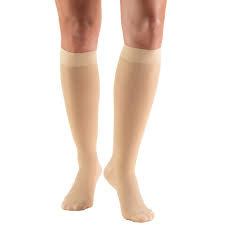 Airway Pr Truform Opaque 20-30 mmHg Ladies Knee High Closed Toe M (11 3/4-16 1/2") Stocking Beige Ltx Free