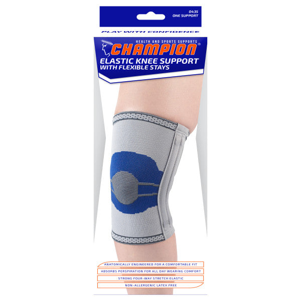 Airway Elastic Knee Support With Stays Light Grey Large - Each