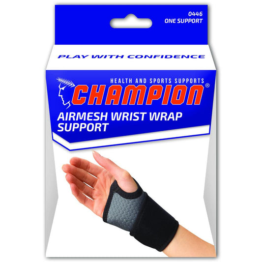 Airway Champion Airmesh Wrist Support, Minimum, Charcoal/Black, Universal - Each