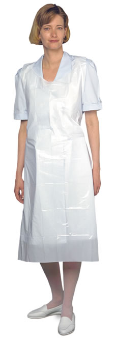 Amg Plastic Apron Multi-Purpose White Individually Wrapped - Box of 100