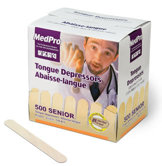 Amg Medpro Tongue Depressor Adult Wood Ultra-Smooth Finish (6"X3/4") Non-Sterile - Box of 500