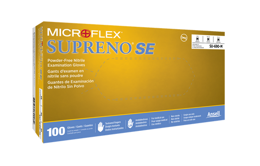 Ansell Supreno Se Nitrile Gloves Violet x-Small 4.3mil, 9.6" Cuff - Box of 100