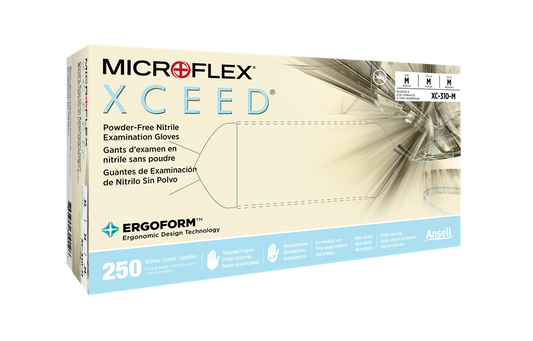 Ansell Xceed Nitrile Gloves Blue Large 2.8mil, 9.5" Cuff - Box of 250