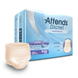 Attends 43547 - Attends Discreet Underwear, Female, Medium - 4 Bags Of 20