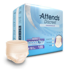 Attends 43548 - Attends Discreet Underwear, Female, Xl - 4 Bags Of 16