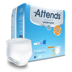 Attends 25033 - Attends Advanced Underwear, x-Large - Waist Size 58" - 68" - 4 Bags Of 14