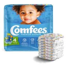 Attends 41540 - Comfees Baby Diapers - Size 4 - 4 Bags Of 31