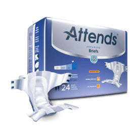 Attends 37734 - Attends Advanced Briefs, Medium - Waist Size 32" - 44" - 4 Bags Of 24