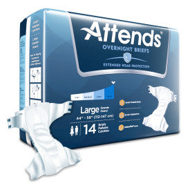 Attends 43197 - Attends Extended Wear Brief, Large - Waist Size 44" - 58" - 4 Bags Of 14