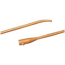 Bard Urethral Catheter 12 Fr 16" Tiemann With Coude-Tip One-Eye Red Rubber Latex Sterile - Box of 12