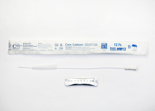 Cure Medical Cure Intermittent Male Cath ,16" ,Straight Tip,Hydrophilic 12 Fr - Box of 30