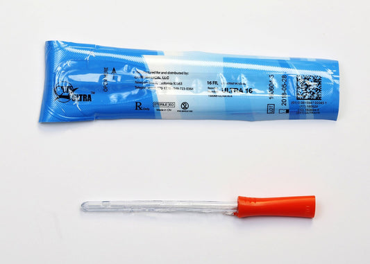 Cure Medical Cure Intermittent Female Cath 6" Pre-Lubricated Straight Tip 16 Fr - Box of 30