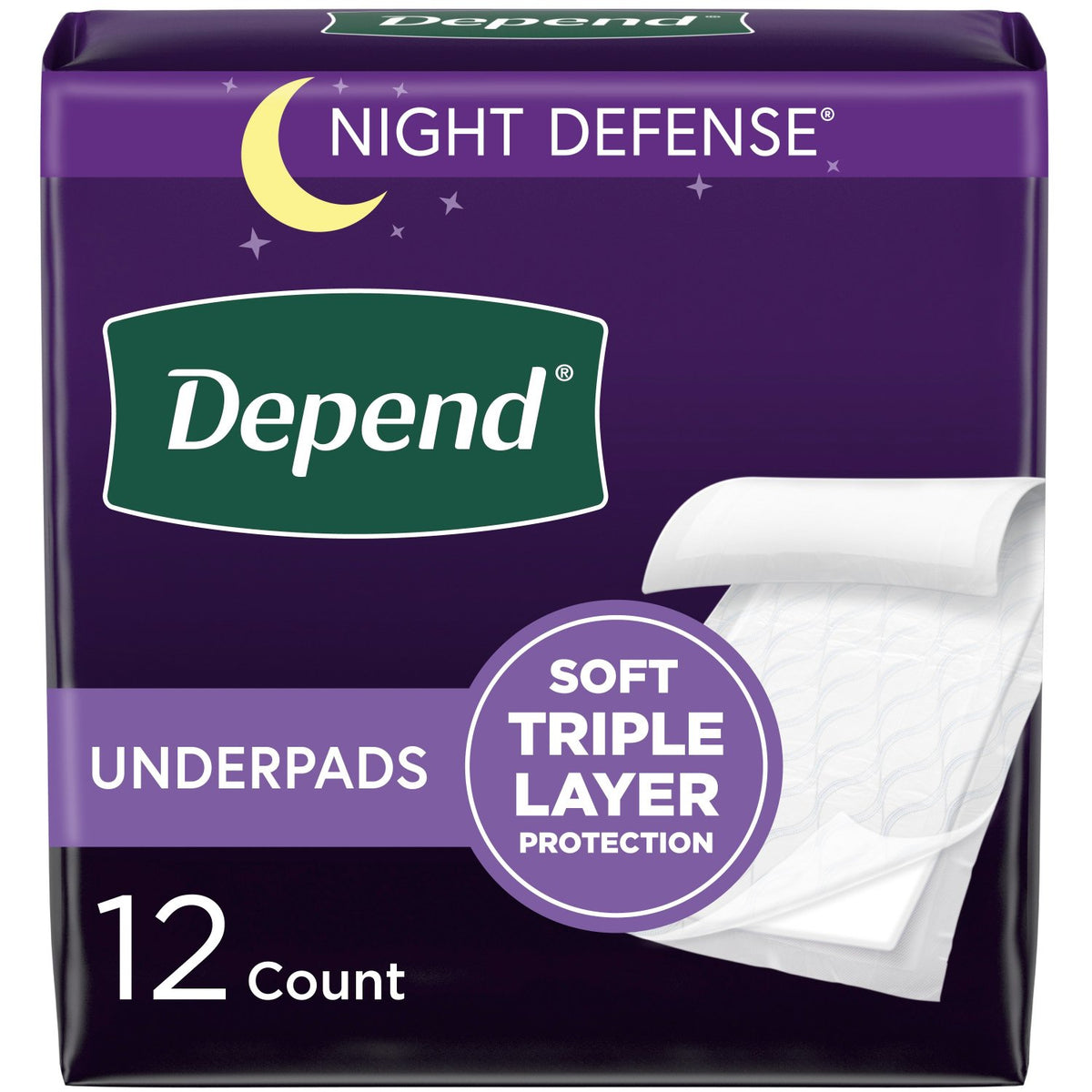 Kimberly Clark Depend Night Defense Underpads Convenience - Package of 12