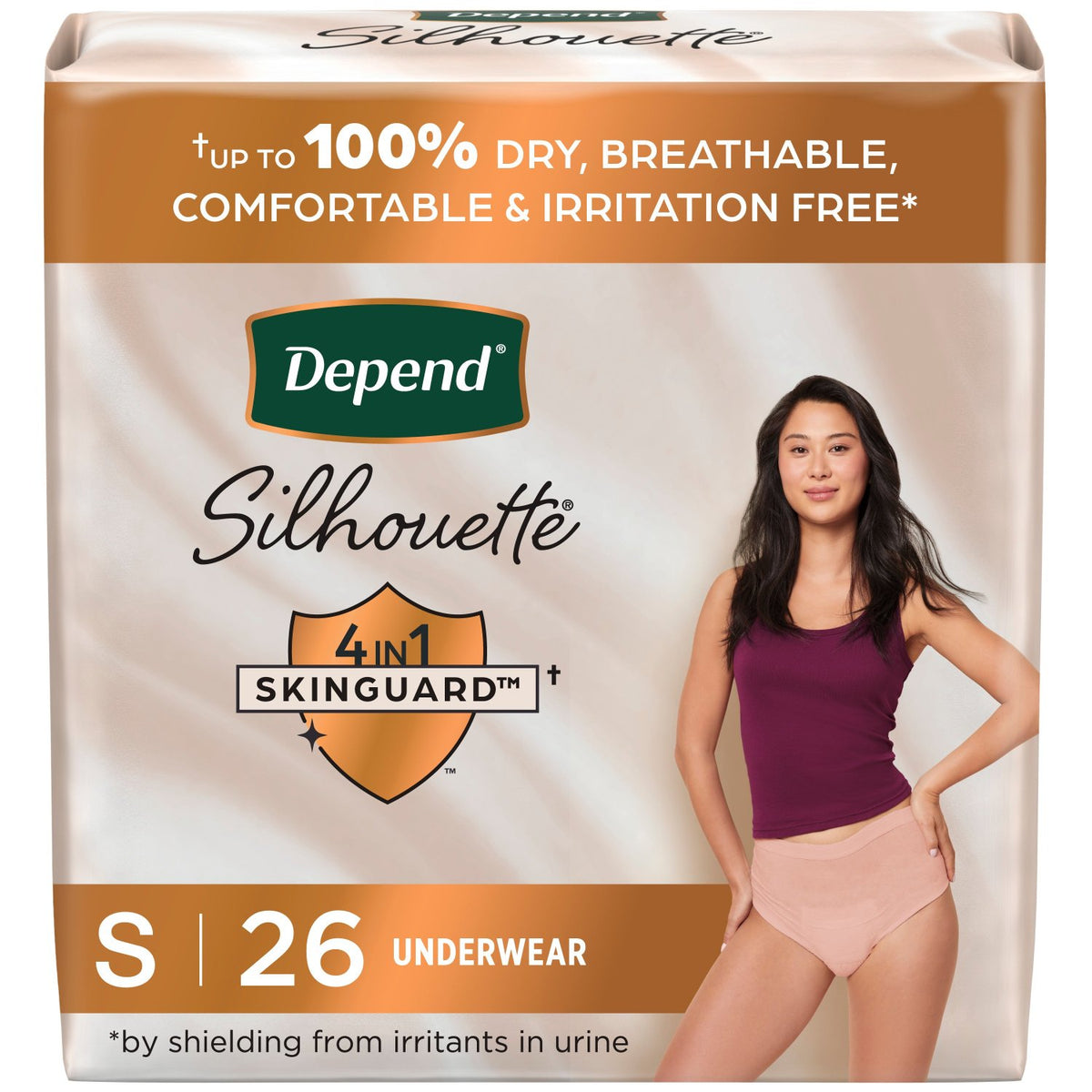 Kimberly Clark Depend Silhouette Maximum Pink Underwear Small Female Bulk - Package of 26