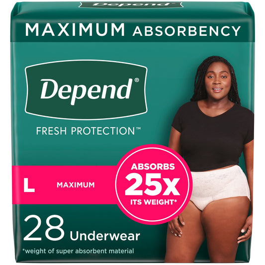 Kimberly Clark Depend Fit-Flex Maximum Underwear Large Female Bulk - Package of 28