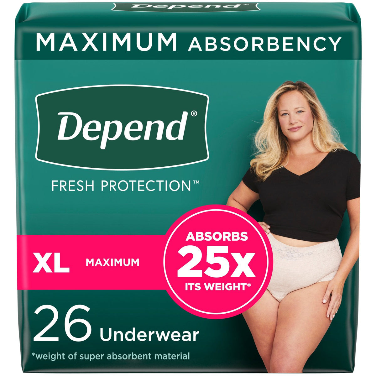 Kimberly Clark Depend Fit-Flex Maximum Underwear x-Large Female Bulk - Package of 26